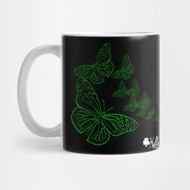 Green Monarch Butterflys Cerebral Palsy Awareness by Halloran Illustrations